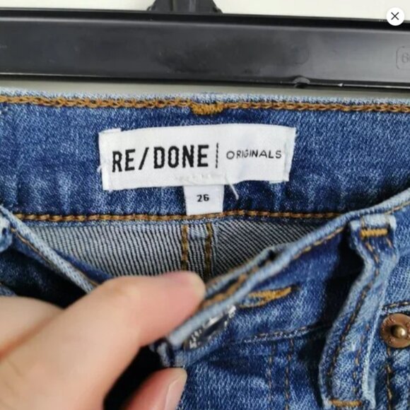 Re/Done |Button fly Ultra High Rise Skinny Ankle Crop size 26 - Picture 5 of 8